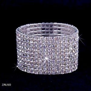 Set of 2 Elastic CZ Rhinestone Bracelets - like new